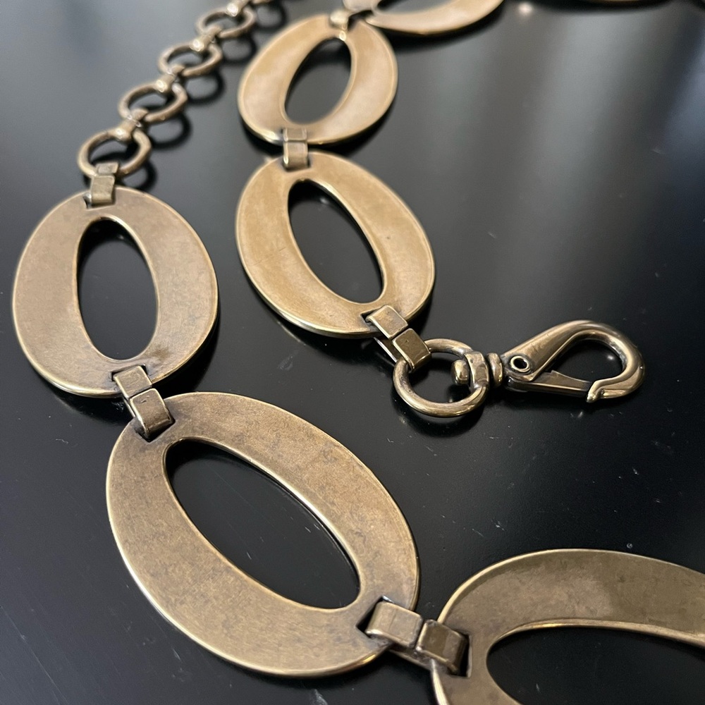 Fossil Circle Loop Clip Belt In Hammered Bronze - image 5